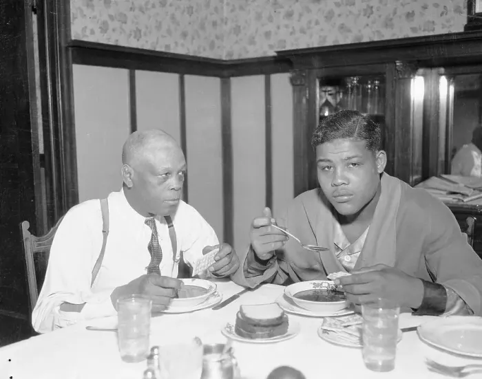 Framed Print : Joe Louis Eating with His Trainer Framed Print : Joe Louis Eating with His Trainer