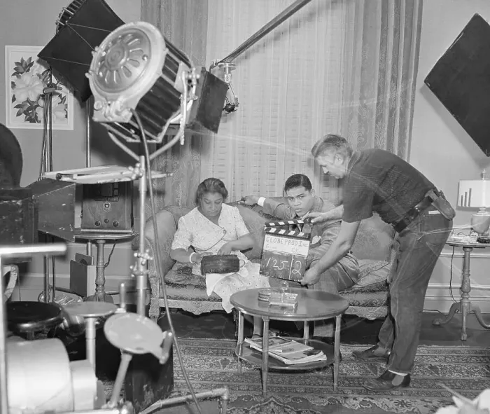 Framed Print : Joe Louis Filming Spirit of Youth Framed Print : Joe Louis Filming Spirit of Youth
