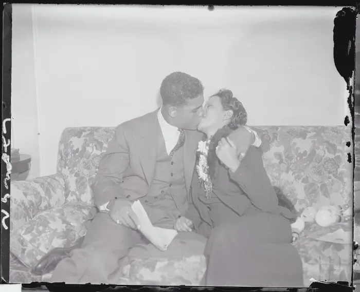 Framed Print : Joe Louis Kissing His Bride Framed Print : Joe Louis Kissing His Bride