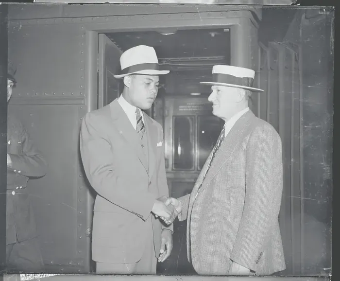 Framed Print : Joe Louis with Mike Jacobs Framed Print : Joe Louis with Mike Jacobs