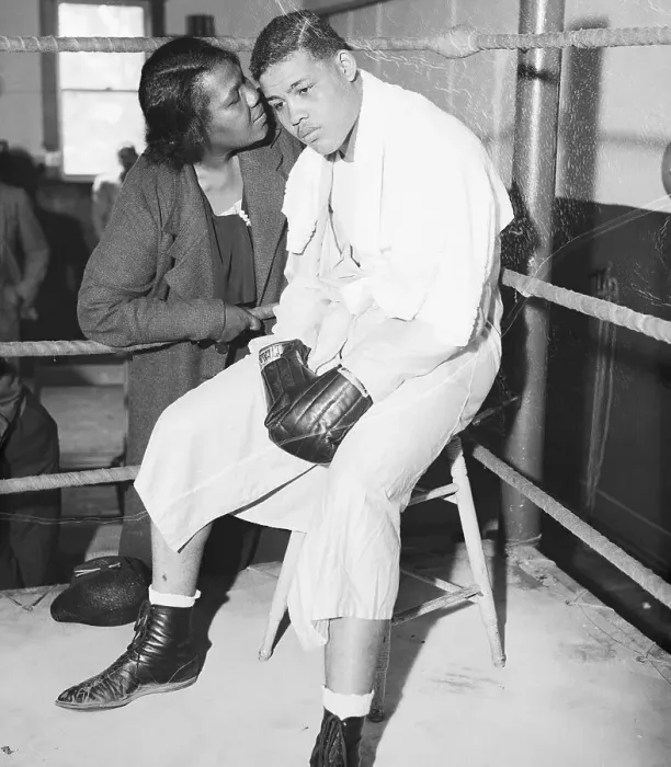 Framed Print : Joe Louis Mother Whispers in His Ear Framed Print : Joe Louis Mother Whispers in His Ear