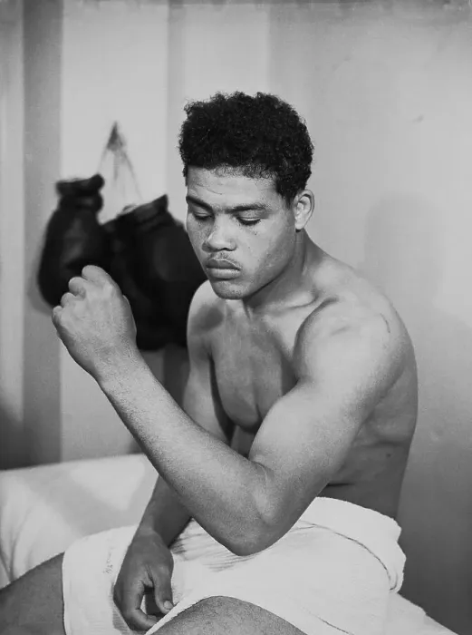 Framed Print : Joe Louis Observing His Left Hand Framed Print : Joe Louis Observing His Left Hand