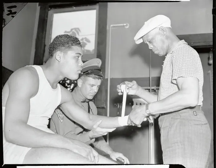 Framed Print : Joe Louis Preparing to Box Framed Print : Joe Louis Preparing to Box