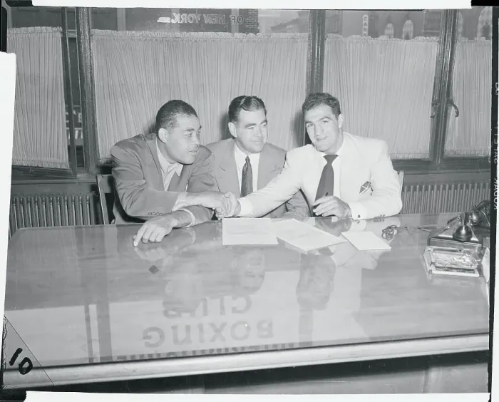 Framed Print : Joe Louis with Rocky Marciano and James D Norris Framed Print : Joe Louis with Rocky Marciano and James D Norris