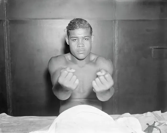 Framed Print : Joe Louis Showing His Fists Framed Print : Joe Louis Showing His Fists