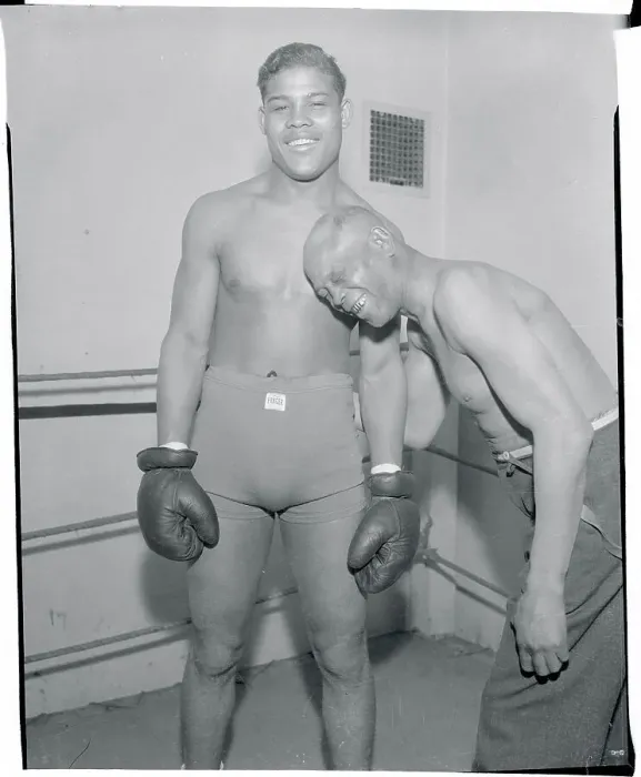 Framed Print : Joe Louis Smiling with His Trainer Framed Print : Joe Louis Smiling with His Trainer