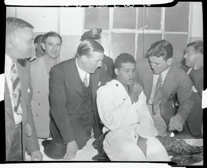 Framed Print : Joe Louis Speaking with Colleagues Framed Print : Joe Louis Speaking with Colleagues