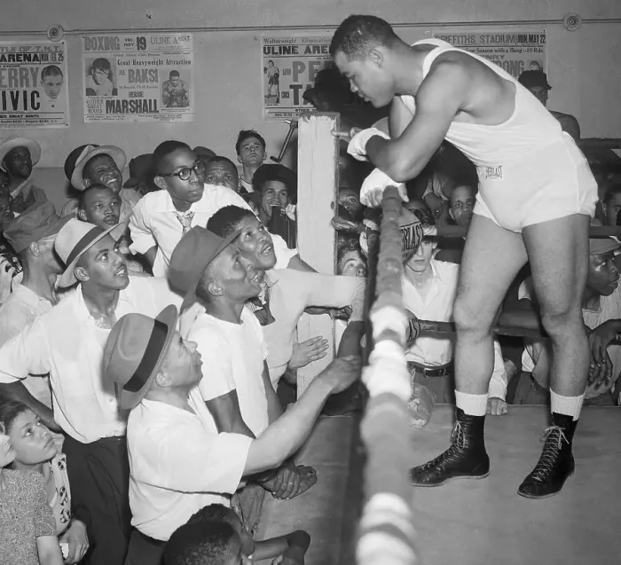 Framed Print : Joe Louis Talking to Crowd Framed Print : Joe Louis Talking to Crowd