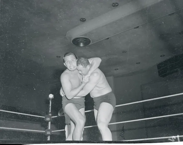 Framed Print : Joe Louis Wrestling Against Charro Aztec Framed Print : Joe Louis Wrestling Against Charro Aztec