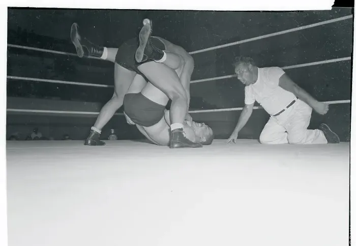Framed Print : Joe Louis Wrestling Against Charro Aztec Framed Print : Joe Louis Wrestling Against Charro Aztec