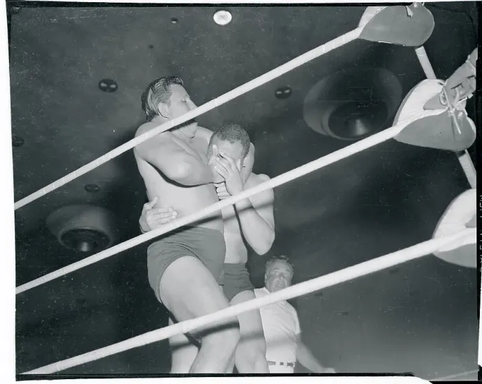 Framed Print : Joe Louis Wrestling Against Charro Aztec Framed Print : Joe Louis Wrestling Against Charro Aztec