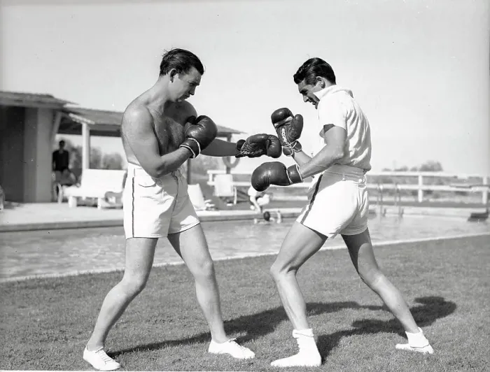Framed Print : Joe Lynch Boxing with Cary Grant Framed Print : Joe Lynch Boxing with Cary Grant