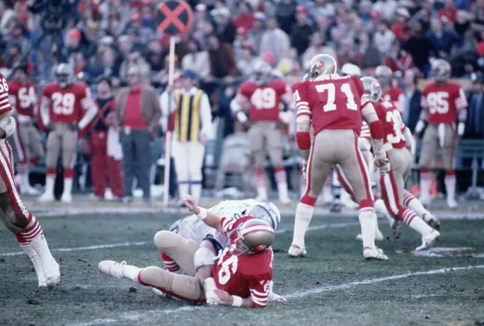 Framed Print : Joe Montana on Field After Being Tackled Framed Print : Joe Montana on Field After Being Tackled