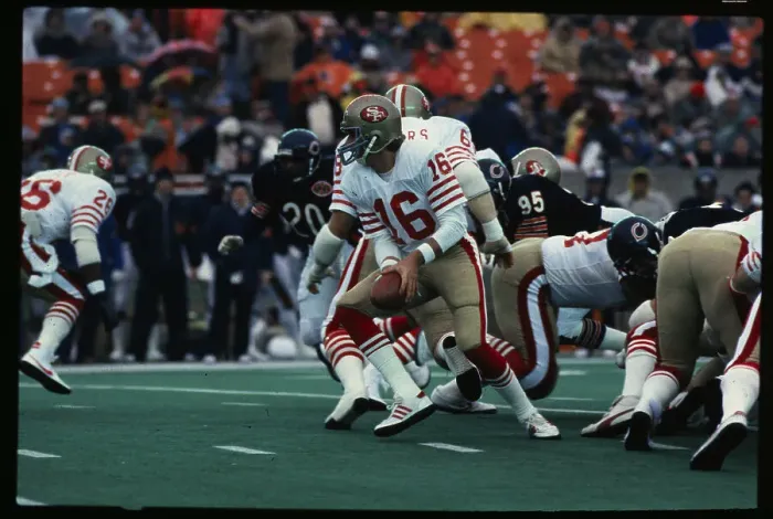 Framed Print : Joe Montana With Football in Game Framed Print : Joe Montana With Football in Game