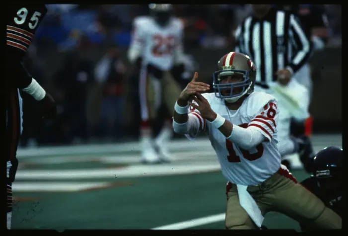 Framed Print : Joe Montana Makes Gesture for Timeout Framed Print : Joe Montana Makes Gesture for Timeout