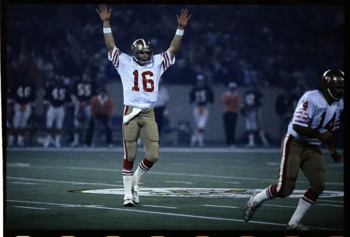 Framed Print : Joe Montana Raising Hands in Victory Framed Print : Joe Montana Raising Hands in Victory