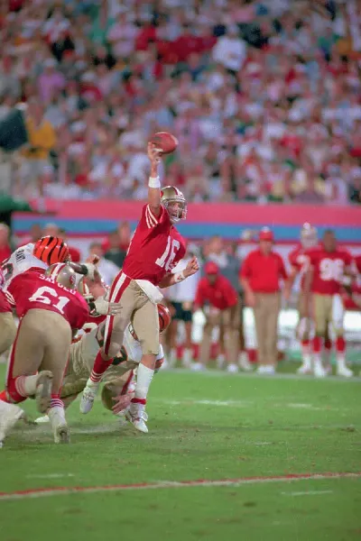 Joe Montana Throwing Football Print - San Francisco 49ers. Art