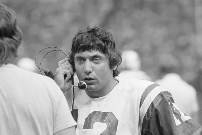 Framed Print : Joe Namath with Headset on Sidelines Framed Print : Joe Namath with Headset on Sidelines