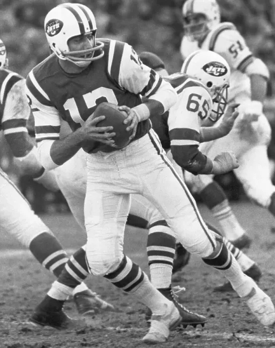 Framed Print : Joe Namath Holding Football Framed Print : Joe Namath Holding Football