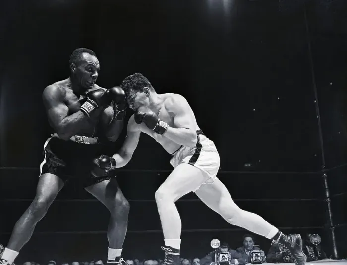 Framed Print : Joe Walcott (L) Blocks Rex Layne'S Punch Framed Print : Joe Walcott (L) Blocks Rex Layne'S Punch