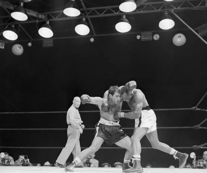 Framed Print : Joe Walcott and Rocky Marciano Fighting Framed Print : Joe Walcott and Rocky Marciano Fighting