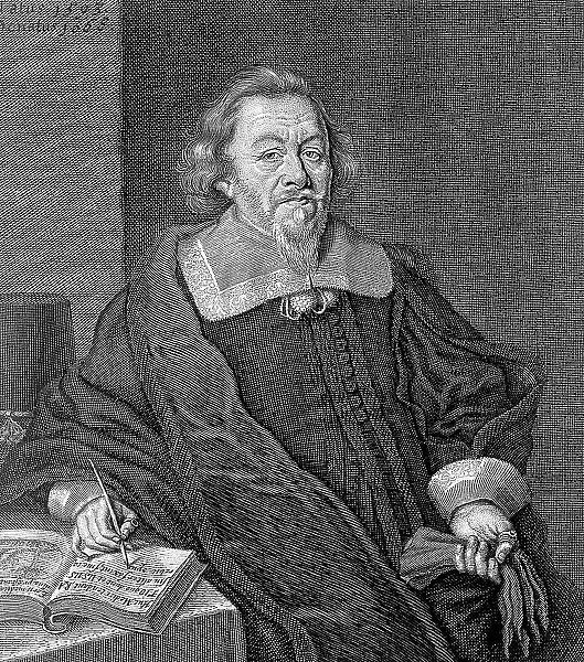Johann Georg Fabricius (1593) (1668), Doctor of Philosophy and Medicine in Nuremberg, Germany, Historical, digitally restored reproduction from a 19th century original