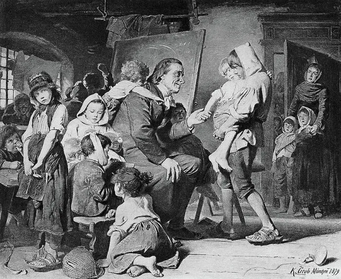 Framed Print : Johann Pestalozzi Teaching Children Framed Print : Johann Pestalozzi Teaching Children