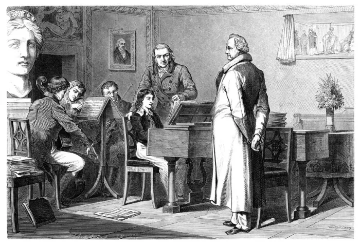 Framed Print : Johann Wolfgang v. Goethe with Mendelsohn-Bartholdy Framed Print : Johann Wolfgang v. Goethe with Mendelsohn-Bartholdy