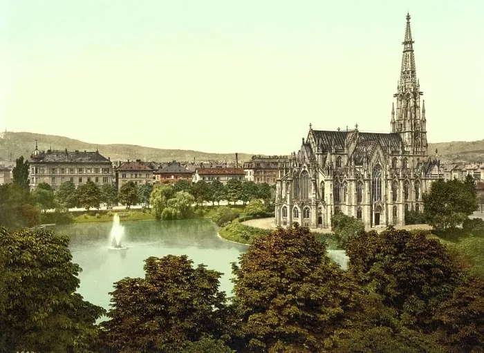 Framed Print : The Johannes Church in Stuttgart, Baden-Wuerttemberg, Germany, Historic, digitally restored reproduction of a photochrome print from the 1890s Framed Print : The Johannes Church in Stuttgart, Baden-Wuerttemberg, Germany, Historic, digitally restored reproduction of a photochrome print from the 1890s
