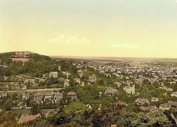 The Johannisberg in Bielefeld, North Rhine-Westphalia, Germany, Historic, digitally restored reproduction of a photochrome print from the 1890s