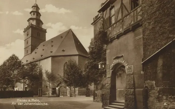Framed Print : Johanniskirche in Hanau, Hesse, Germany, postcard with text, view around ca 1910, historical, digital reproduction of a historical postcard, public domain, from that time, exact date unknown Framed Print : Johanniskirche in Hanau, Hesse, Germany, postcard with text, view around ca 1910, historical, digital reproduction of a historical postcard, public domain, from that time, exact date unknown