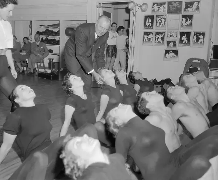 Framed Print : John B. Kelly Leading a Physical Fitness Class Framed Print : John B. Kelly Leading a Physical Fitness Class