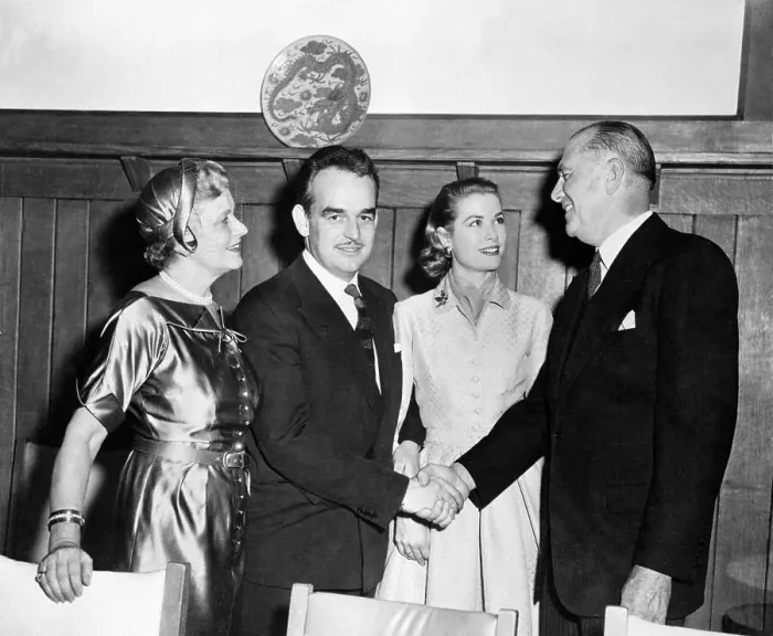 Framed Print : John B. Kelly, Sr. Congratulating Grace and Prince Ranier III Framed Print : John B. Kelly, Sr. Congratulating Grace and Prince Ranier III