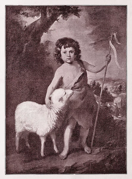 John the Baptist with lamb illustration