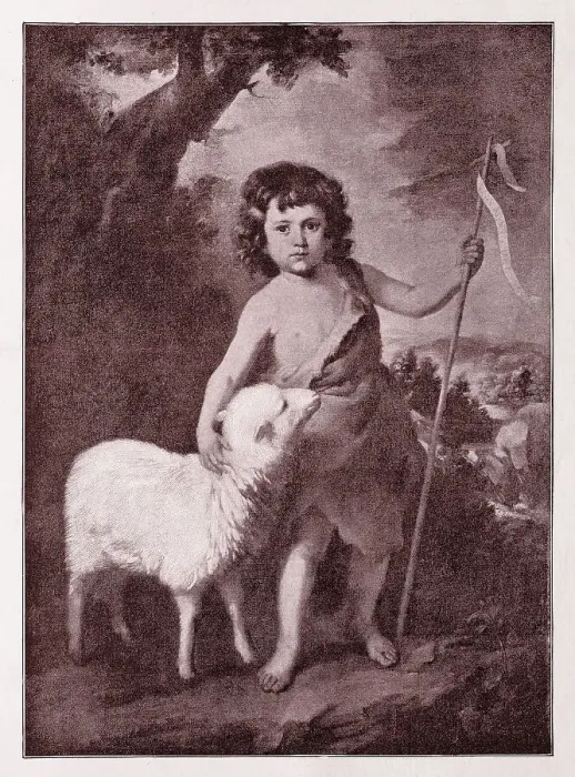 Framed Print : John the Baptist with lamb illustration Framed Print : John the Baptist with lamb illustration
