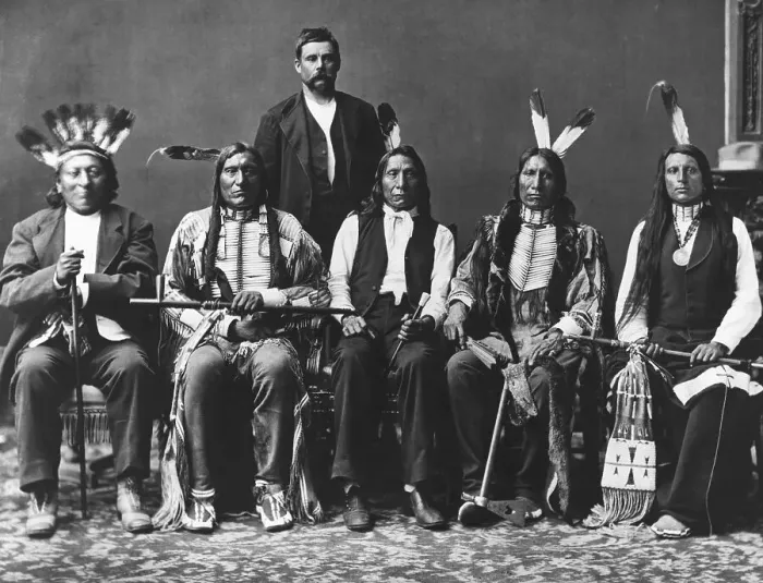 Framed Print : John Bridgeman Behind Sioux Delegation Framed Print : John Bridgeman Behind Sioux Delegation