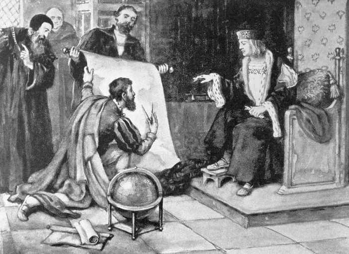 Framed Print : John Cabot Explaining Voyage to King Henry VII Framed Print : John Cabot Explaining Voyage to King Henry VII