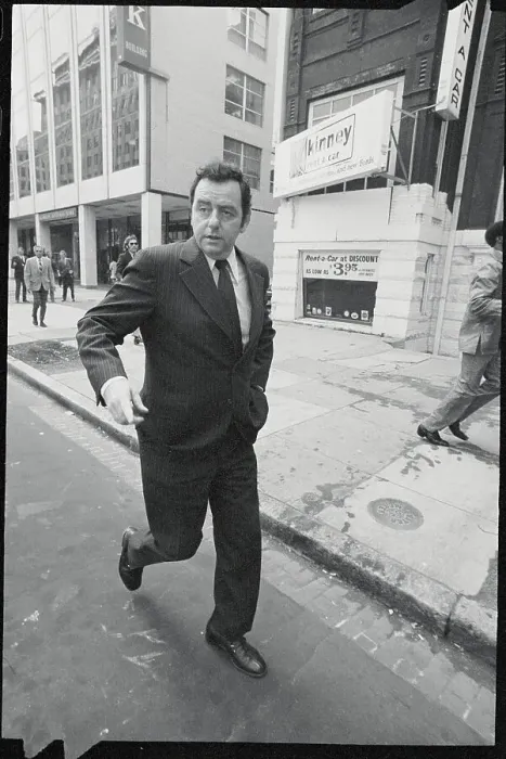 Framed Print : John Caulfield Strolling Down a Sidewalk Framed Print : John Caulfield Strolling Down a Sidewalk