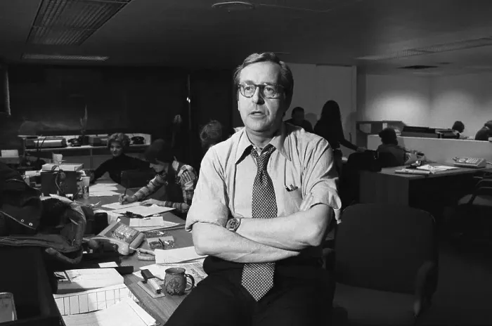 Framed Print : John Chancellor in the Newsroom Framed Print : John Chancellor in the Newsroom