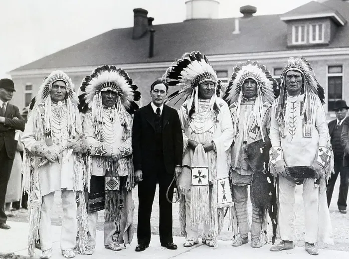 Framed Print : John Collier With Blackfoot Indians