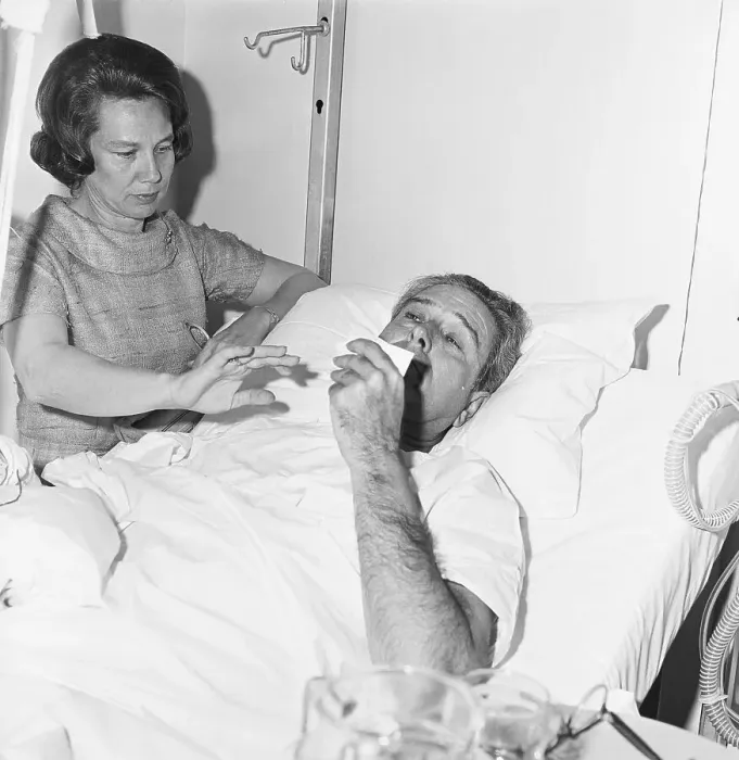 Framed Print : John Connally in Hospital Bed Framed Print : John Connally in Hospital Bed