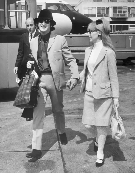 Framed Print : John and Cynthia Lennon At Airport Framed Print : John and Cynthia Lennon At Airport