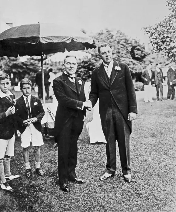 Framed Print : John D. Rockefeller Posing with Percy Hamilton Clark Framed Print : John D. Rockefeller Posing with Percy Hamilton Clark