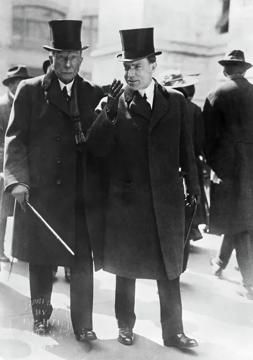 Framed Print : John D. Rockefeller Walks W / Son; Junior Framed Print : John D. Rockefeller Walks W / Son; Junior