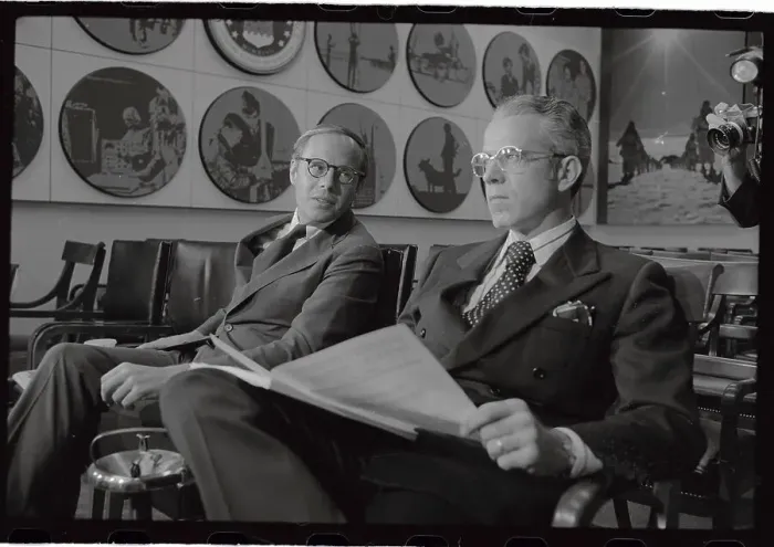 Framed Print : John Dean III and Lawyer Sitting in Courtroom Framed Print : John Dean III and Lawyer Sitting in Courtroom