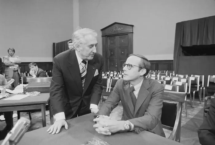 Framed Print : John Dean and Peter Rodino at Watergate Hearings Framed Print : John Dean and Peter Rodino at Watergate Hearings