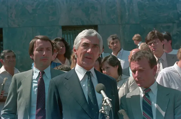 Framed Print : John DeLorean Speaking at Microphone Framed Print : John DeLorean Speaking at Microphone