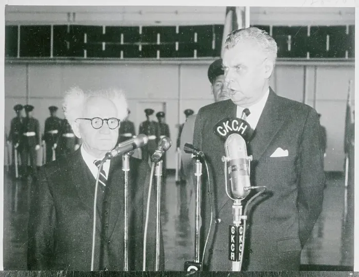 Framed Print : John Diefenbaker with David Ben Gurion Framed Print : John Diefenbaker with David Ben Gurion