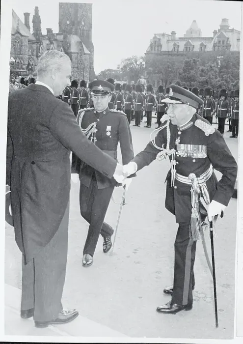 Framed Print : John Diefenbaker and George Vanier Shaking Hands Framed Print : John Diefenbaker and George Vanier Shaking Hands