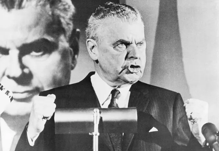 Framed Print : John Diefenbaker Speaking with Clenched Fist